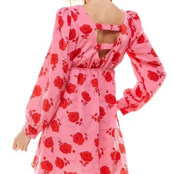 Crystal doll pink floral dress with sleeves small - Picture 6 of 7